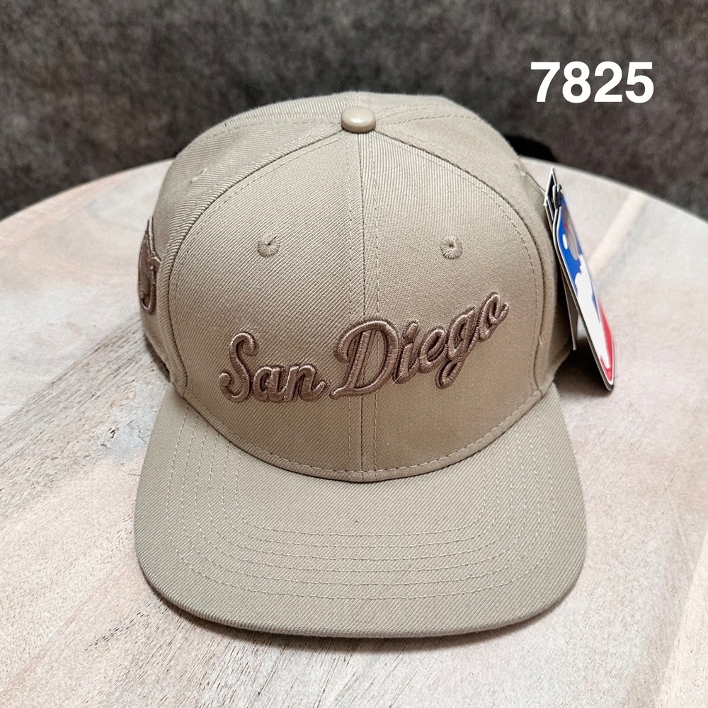 Pro Standard San Diego Padres MLB Snapback Hat Taupe Leather Strap Basebal Hat